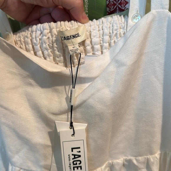 L'AGENCE White Maxi Dress L'Agence Jessamy Empire Waist MIDI Dress - Picture 4 of 8